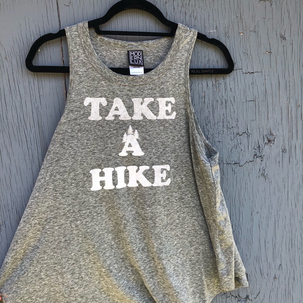 Super soft graphic tank top “Take a Hike”
